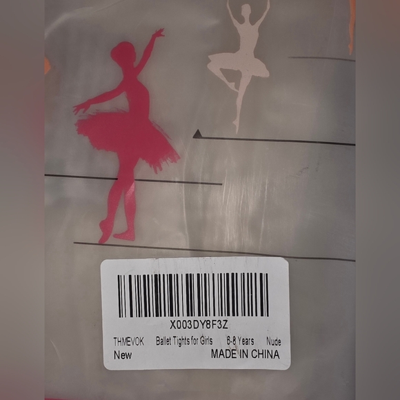 Beige Dance Shoes Size 13.5 With Tan Dance Tights Size 6-8 Years - Picture 6 of 6